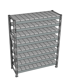 Стеллаж грузовой СГР 2500x1500x800 8 полок (металл)
