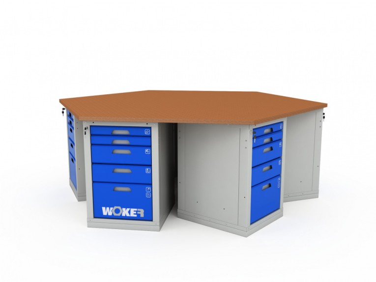 Верстак шеститумбовый WOKER PRO 6005.2500 купить в Ростове-на-Дону