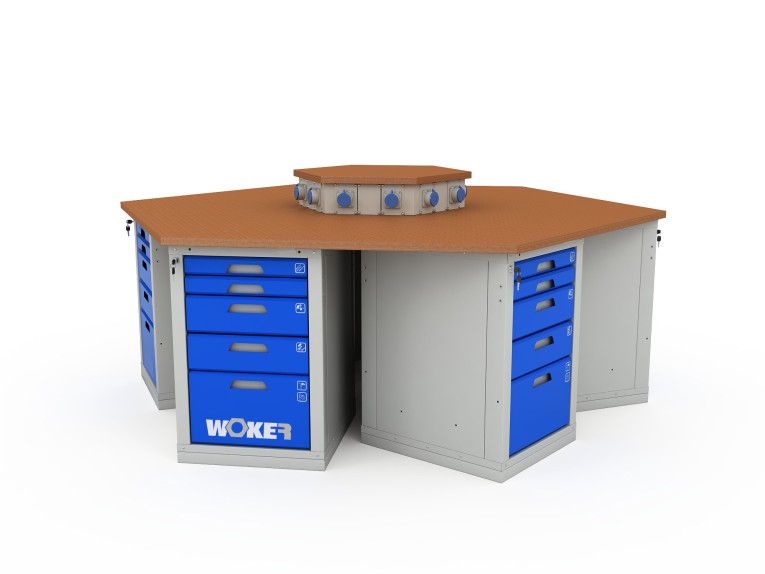 Верстак шеститумбовый WOKER PRO 6005.2500 купить в Ростове-на-Дону