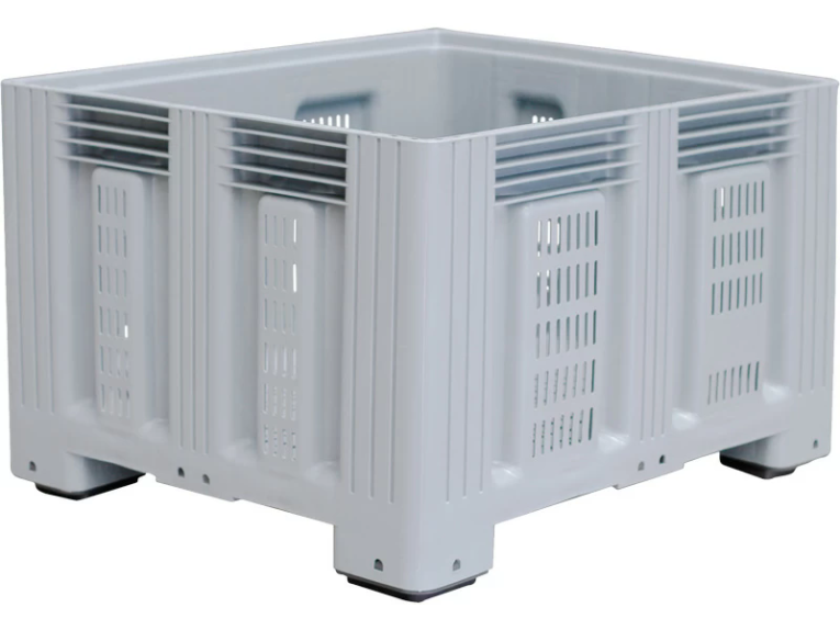 Контейнер 1200х1000х758 перфорированный, на ножках серый купить в Ростове-на-Дону Контейнер 1200х1000х758 перфорированный, на ножках серый купить в Ростове-на-Дону