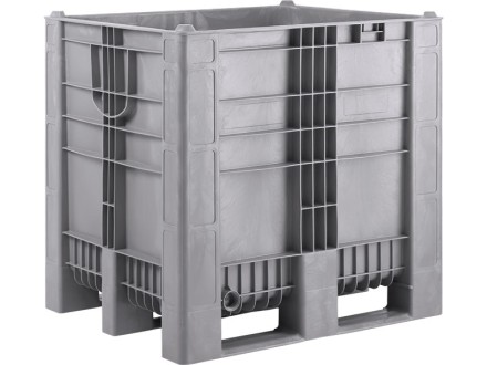 BoxPallet 1200х1000х1140 сплошной, на 3-х полозьях серый купить в Ростове-на-Дону