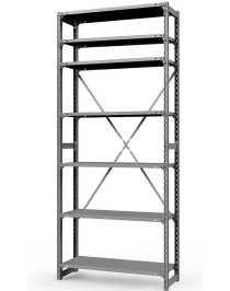 Стеллаж ТСУ 2200x1500x500 7 полок (300 кг, перф) Стеллаж ТСУ 2200x1500x500 7 полок (300 кг, перф)