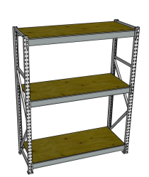 Стеллаж грузовой СГР 2500x1500x400 3 полки (фанера)
