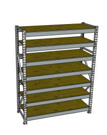 Стеллаж грузовой СГР 2500x1800x1000 7 полок (фанера) Стеллаж грузовой СГР 2500x1800x1000 7 полок (фанера)