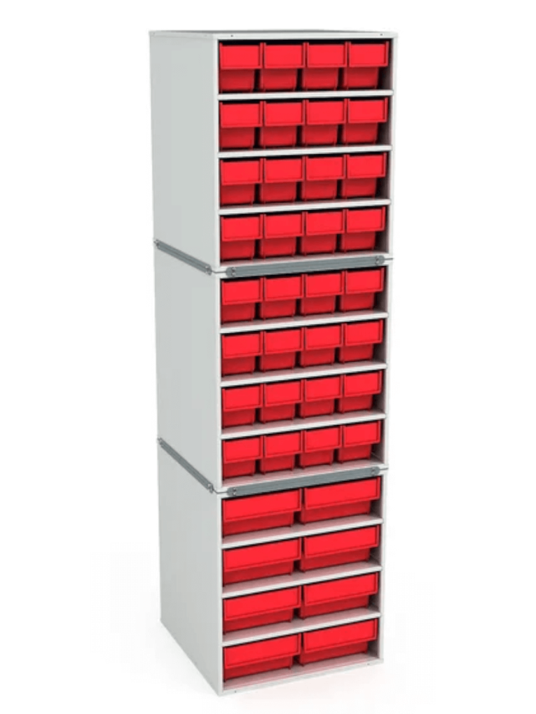 Стационарная кассетница ДиКом (на 3 яруса) с красными ящиками купить в Ростове-на-Дону Стационарная кассетница ДиКом (на 3 яруса) с красными ящиками купить в Ростове-на-Дону