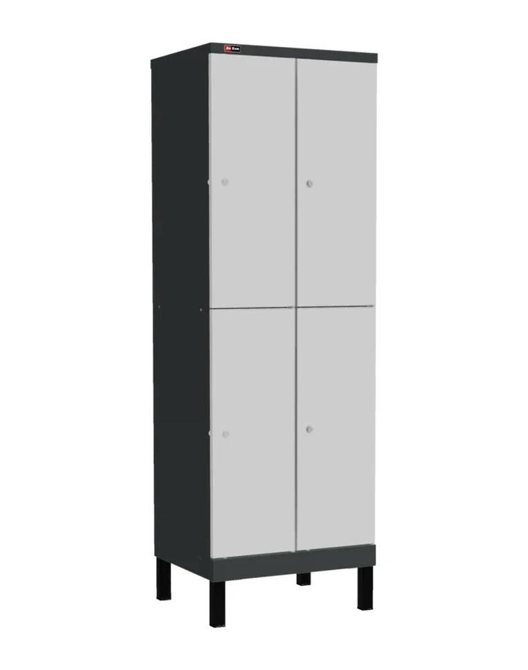 Шкаф-локер ДиКом УНО-322, корпус RAL 7016, двери RAL 7038, на ножках
