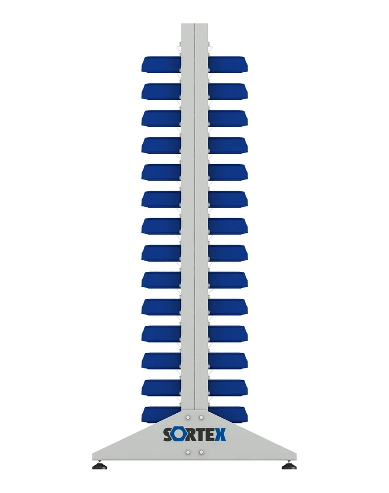 Стеллаж для пластиковых лотков SORTEX двухсторонний 1800x1000x800.01 купить в Ростове-на-Дону
