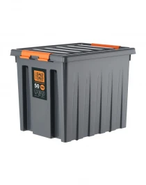 Контейнер особопрочный Rox Box PRO 50 (500х390х390 мм с крышкой и клипсами, на роликах, антрацит) Контейнер особопрочный Rox Box PRO 50 (500х390х390 мм с крышкой и клипсами, на роликах, антрацит)