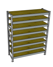 Стеллаж грузовой СГР 2000x1500x1000 8 полок (фанера) Стеллаж грузовой СГР 2000x1500x1000 8 полок (фанера)