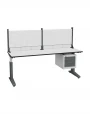 Стол монтажный ДиКом СР-200-01, ESD Thermopal, регулировка винтом, экран Э1, с подвесной тумбой, со светильником